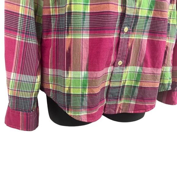 Polo Ralph Lauren Mens Roll Tab Sleeve Shirt Pink Plaid Large - Picture 4 of 12